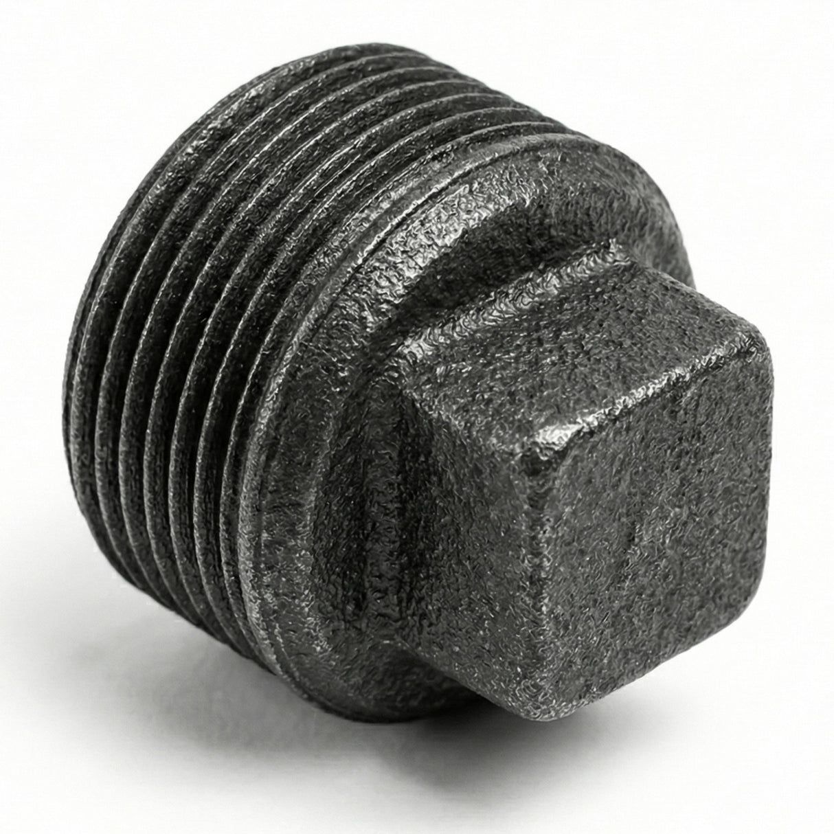 Bouchon mâle sans butée fonte noire — vue 3/4 arrière