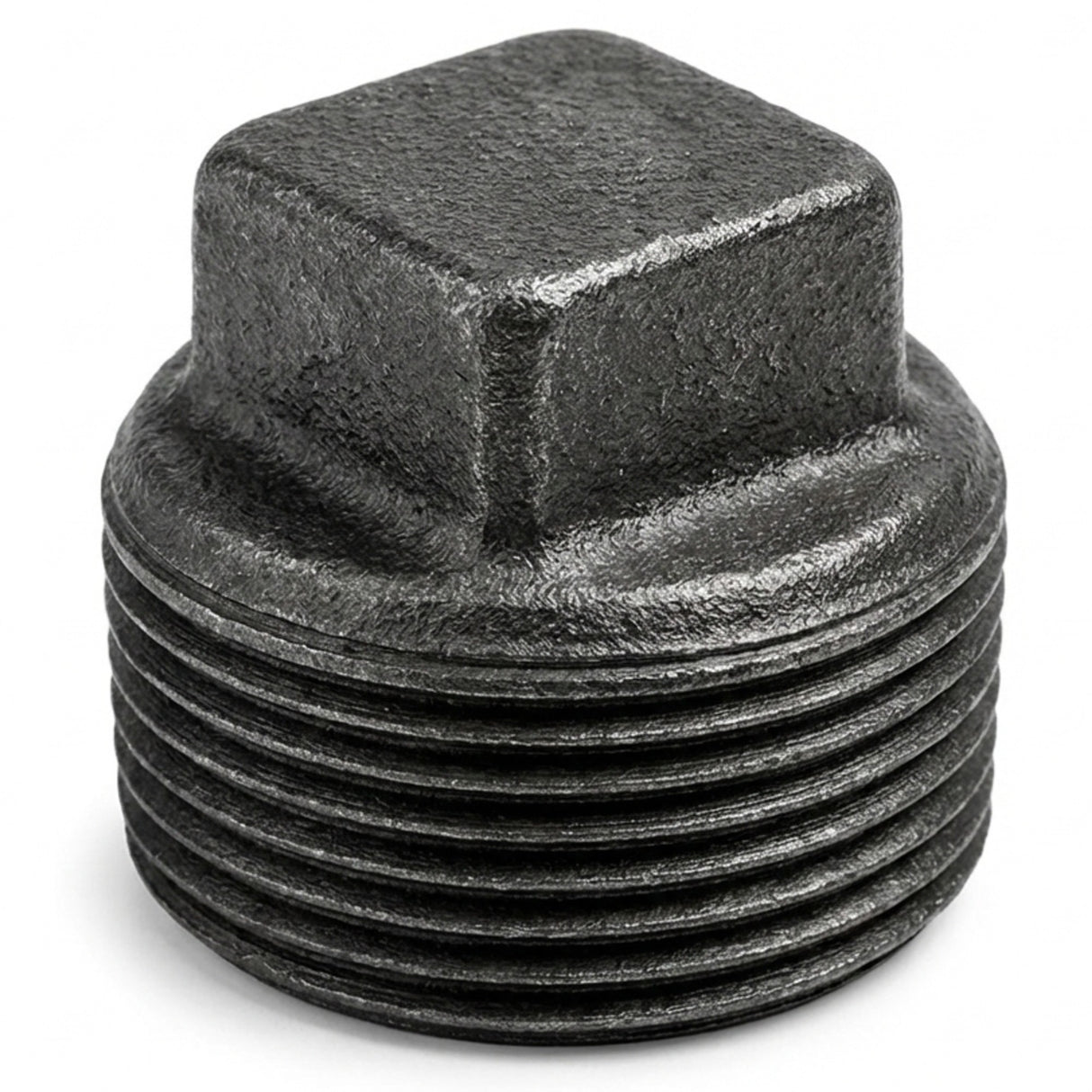 Bouchon mâle sans butée fonte noire — vue de face