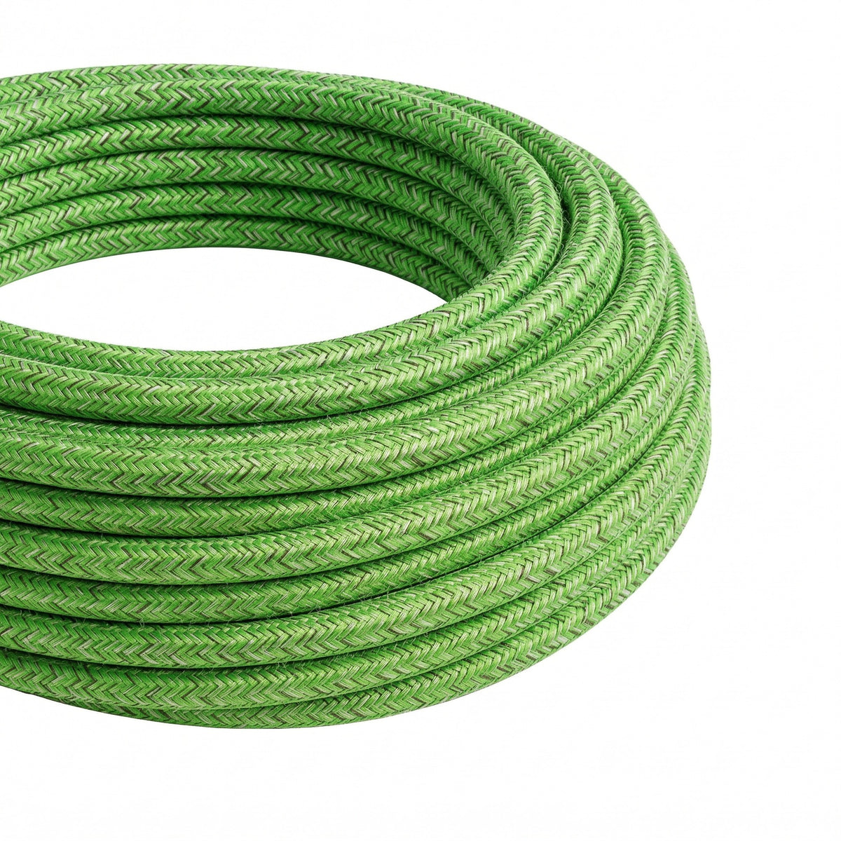 Okrągły kabel w oplocie bawełnianym – Pistacjowy