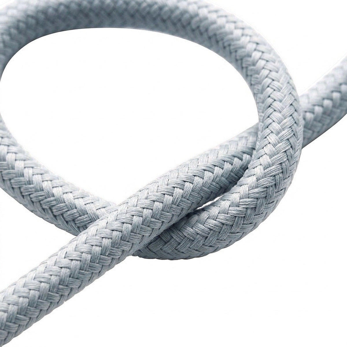 Kabel w oplocie z efektem jedwabiu – Jasny niebiesko-szary