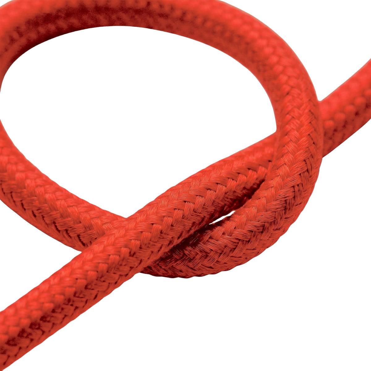 Okrągły kabel w oplocie z efektem jedwabiu – Ognista czerwień