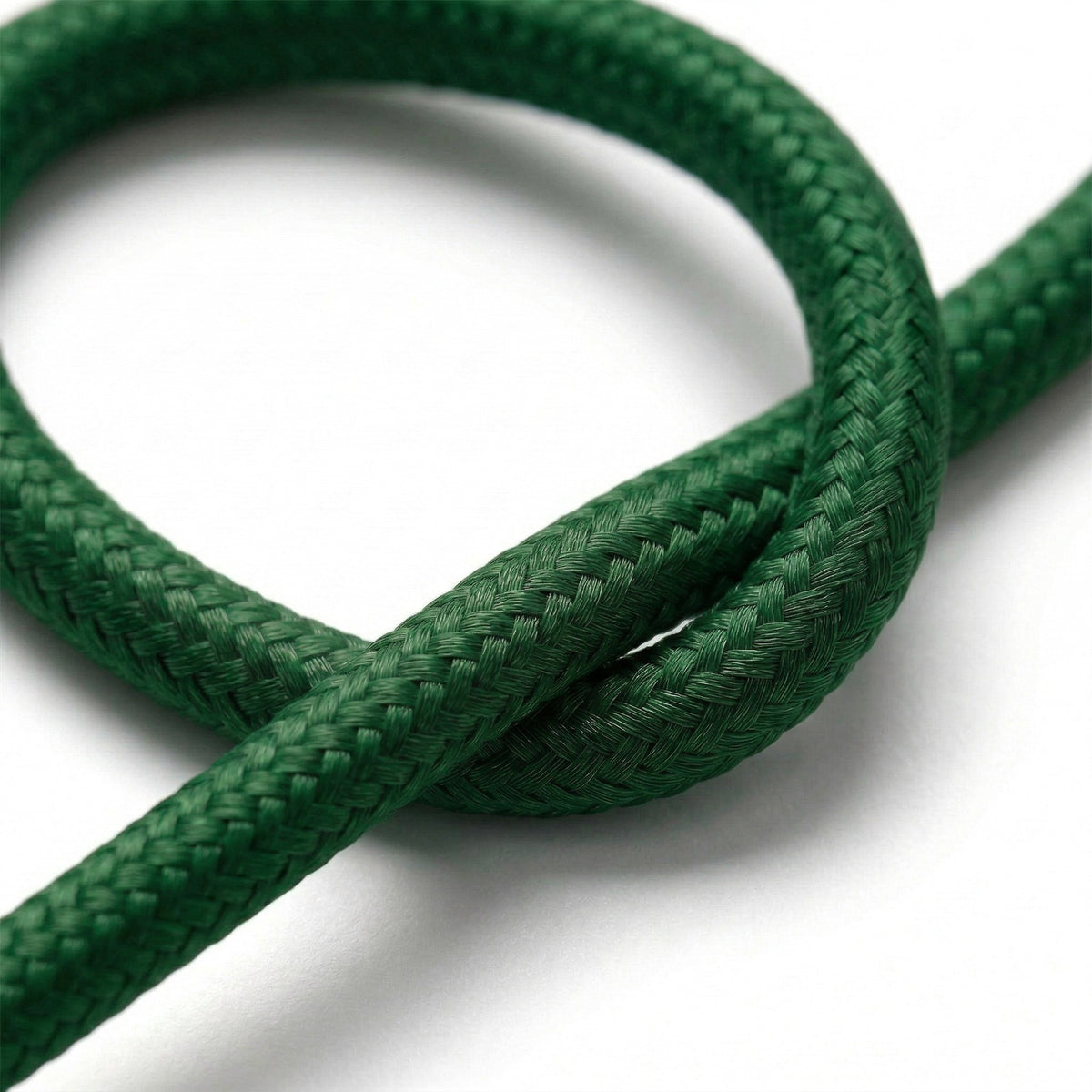 Okrągły kabel w oplocie z efektem jedwabiu – Leśna zieleń