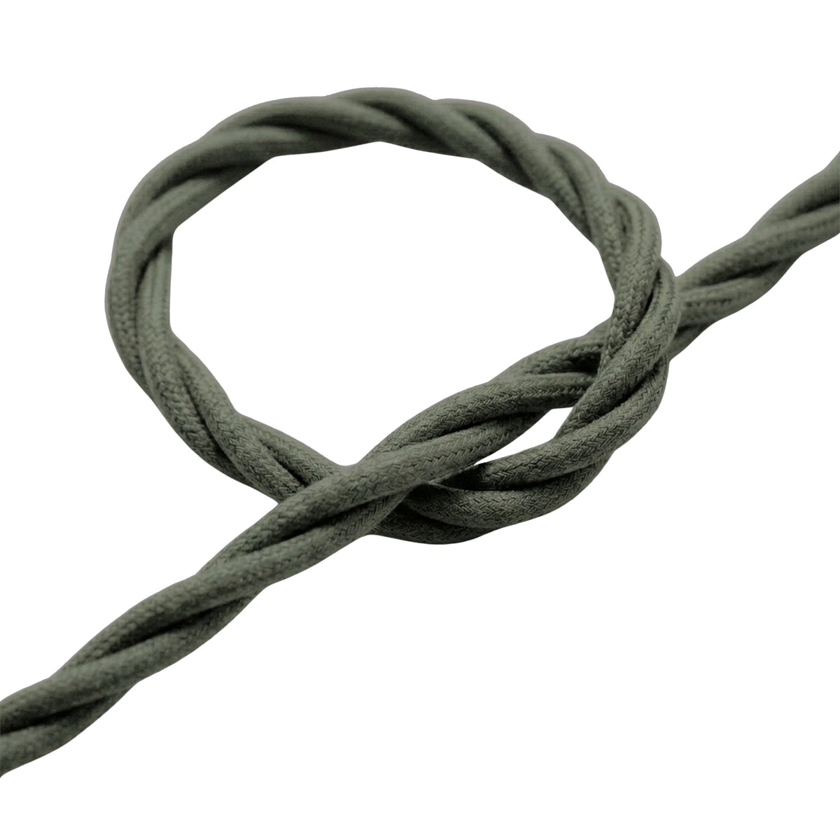 Skręcany kabel w oplocie bawełnianym – Szałwiowy