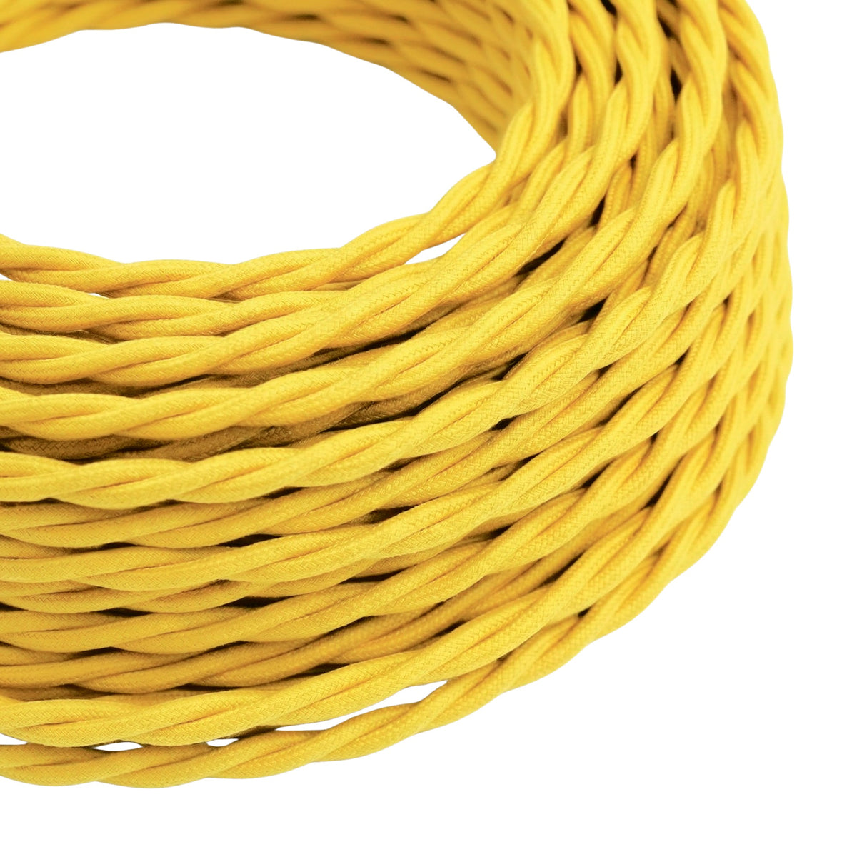 Skręcany kabel w oplocie z efektem jedwabiu – Kukurydziany żółty