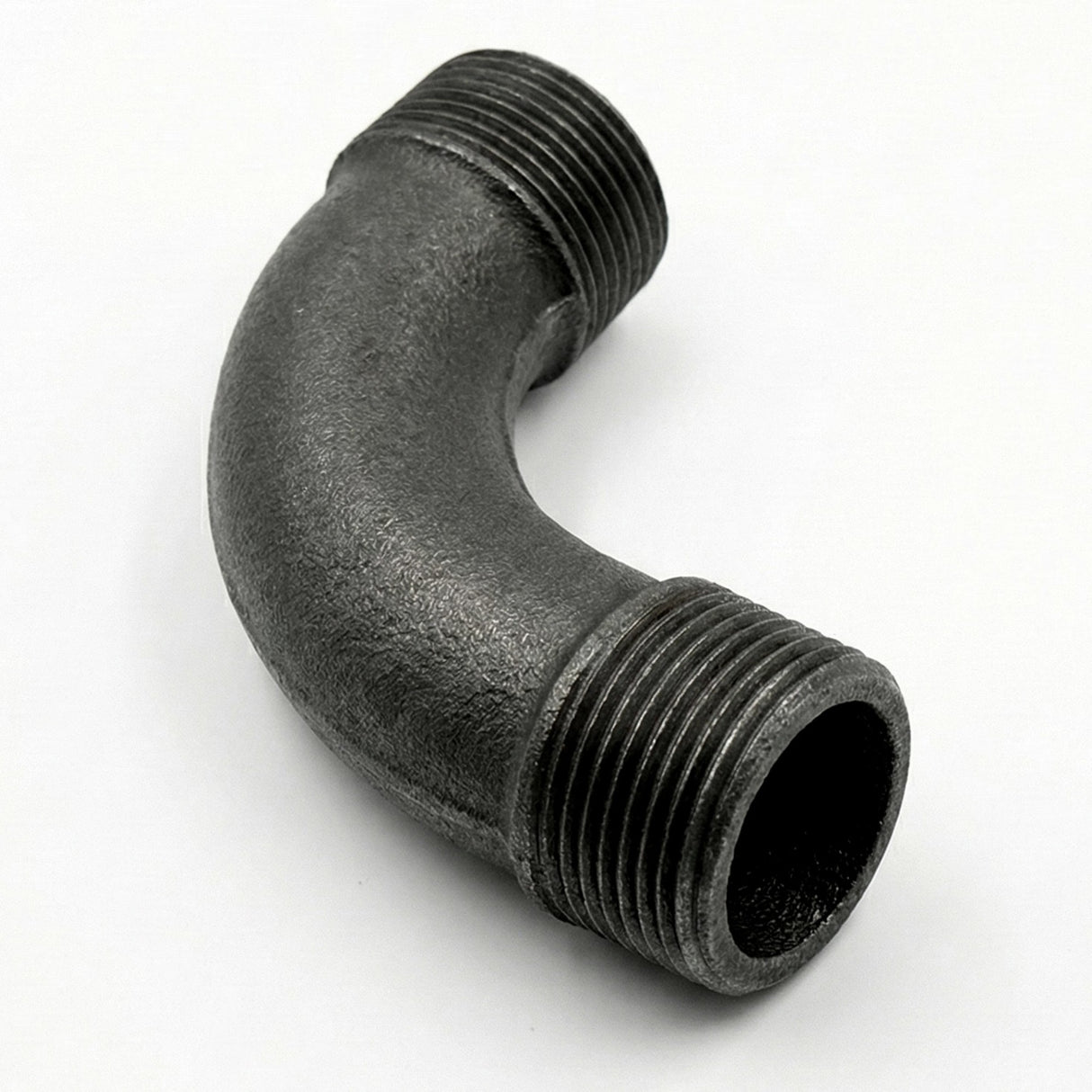 Coude grand rayon 90° M/M fonte noire — vue de face