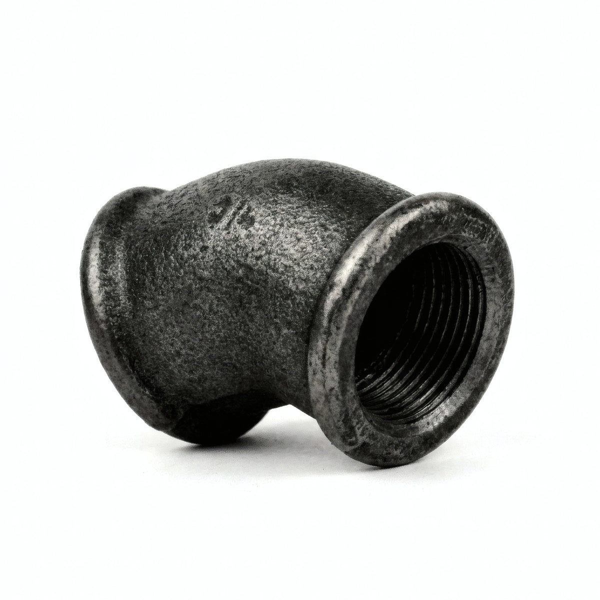 Coude petit rayon 45° F/F fonte noire - photo produit fond blanc 6