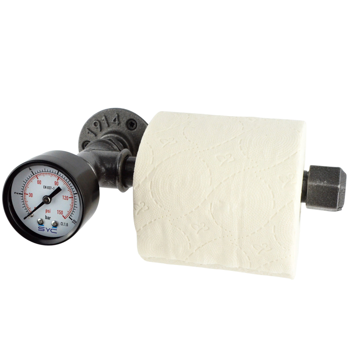 Dérouleur papier WC avec manomètre | Modèle 1 - dérouleur papier toilette avec manomètre décoratif