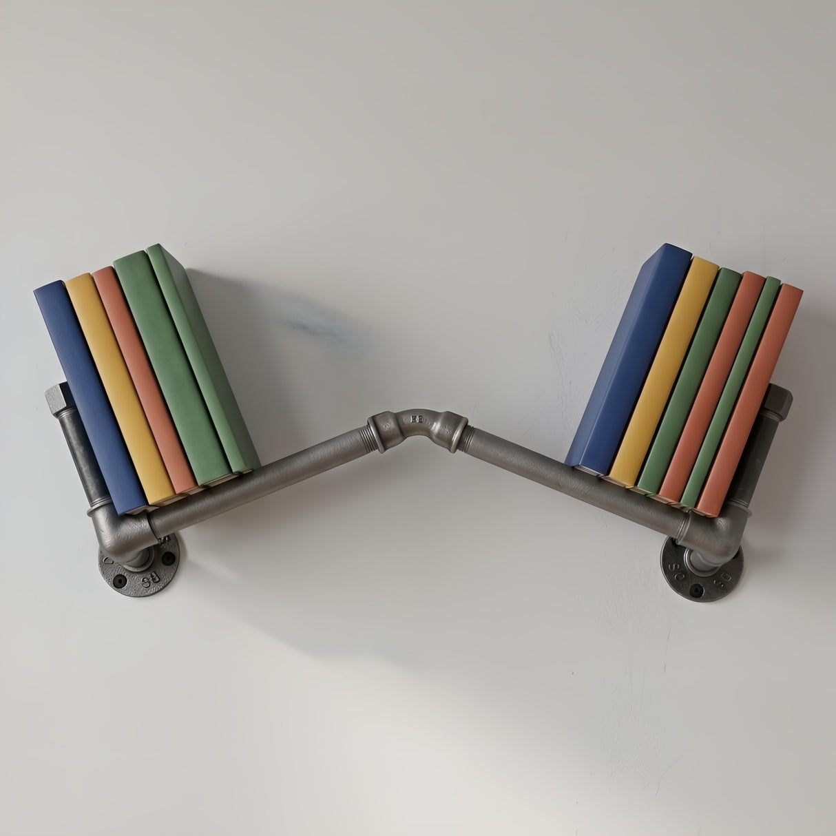 Étagère à livres murale Bend en fonte fixée au mur, style loft