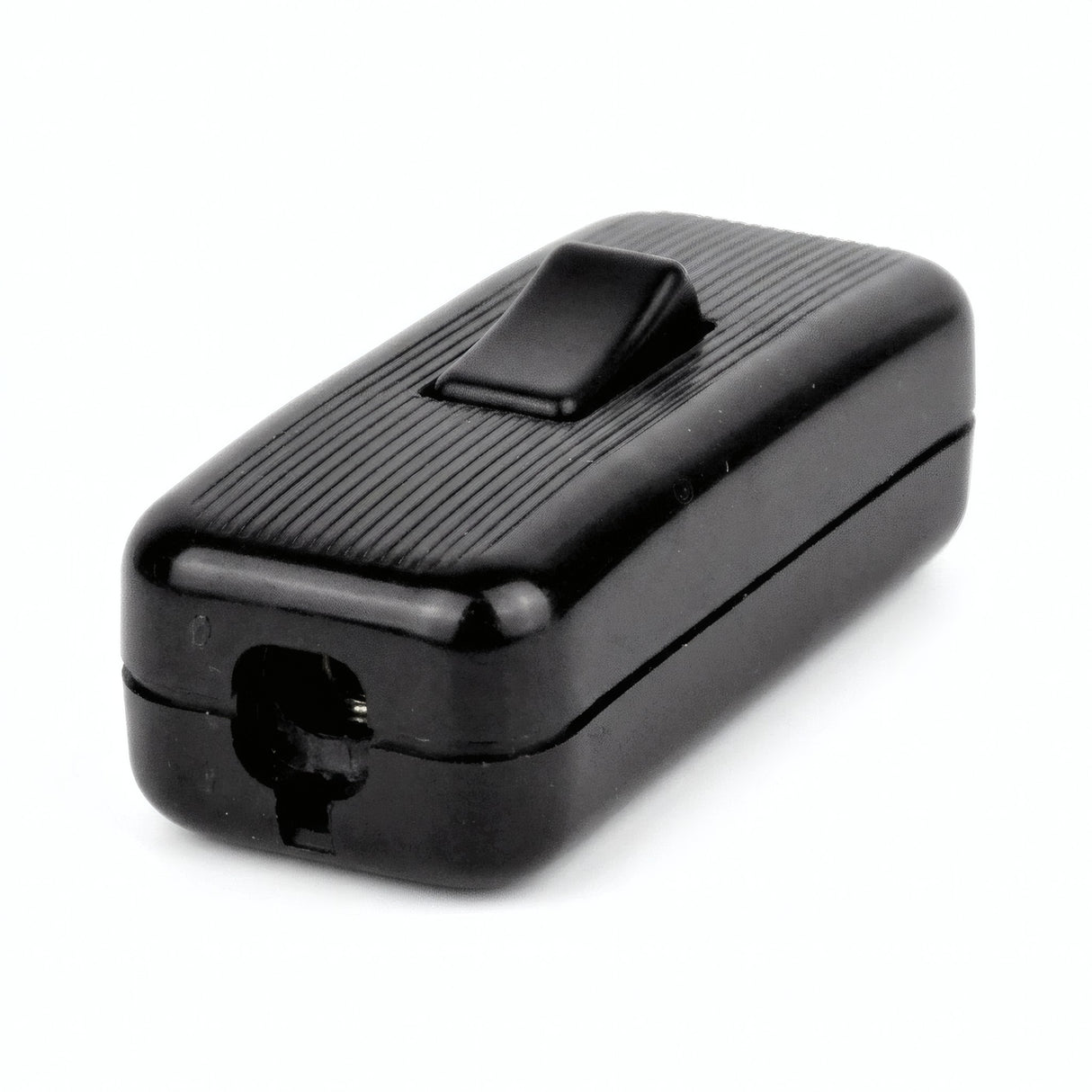 Interrupteur Unipolaire Passe-fil Noir (2 ou 3 fils) - photo produit fond blanc 5