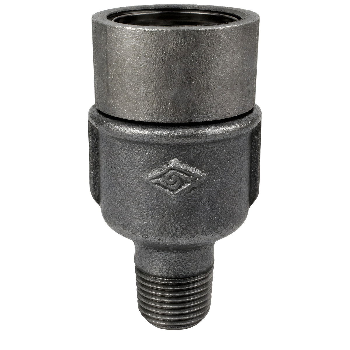 Zestaw oprawki E27 z pierścieniem na złączce z czarnego żeliwa ekonomicznego 1/2'' (15x21mm) z gwintem zewnętrznym