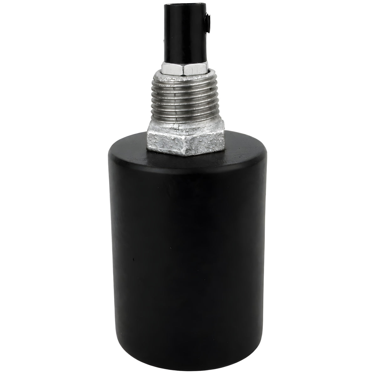 Zestaw oprawki E27 z czarnego drewna na złączce z żeliwa ocynkowanego 1/2'' (15x21mm) z gwintem zewnętrznym