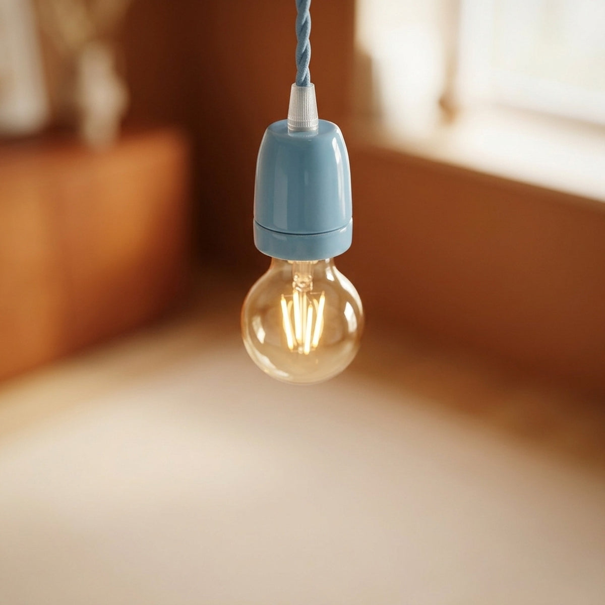 Oprawka E27 porcelanowa — Lazurowy