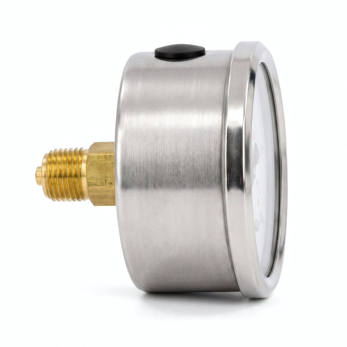 Manomètre axial inox à bain de silicone - photo produit fond blanc 4