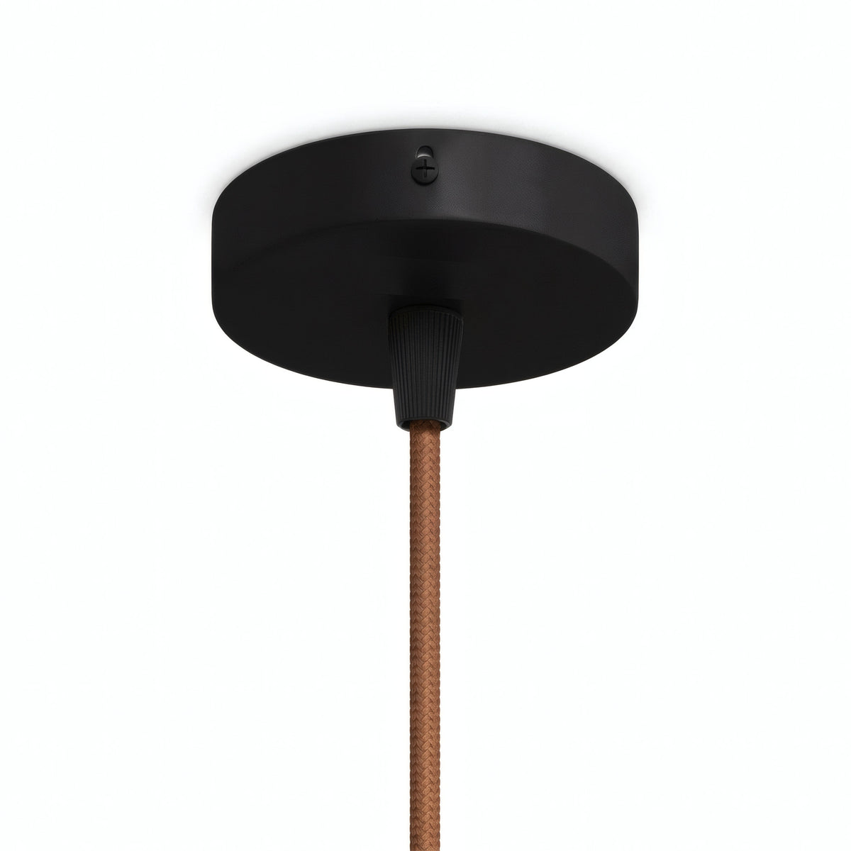 Mini rozeta cylindryczna z metalu, Ø 83 mm — 1 otwór centralny / Stożkowy termoplastyczny / Czarny