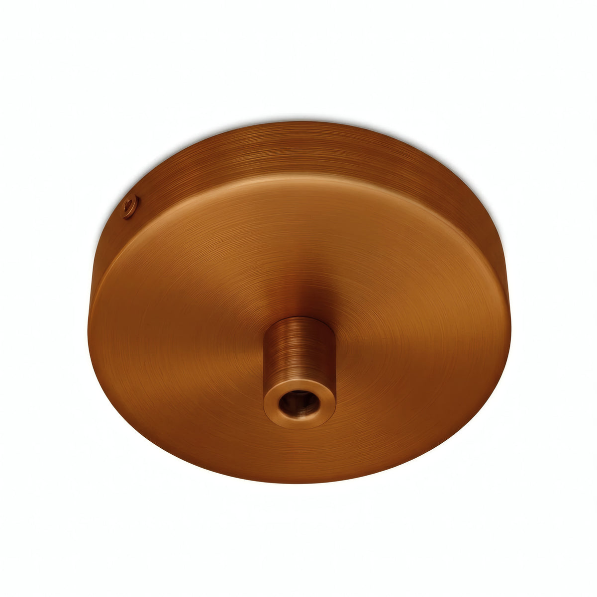 Mini rozeta cylindryczna z metalu, Ø 83 mm — 1 otwór centralny / Cylindryczny metalowy / Miedź satynowa