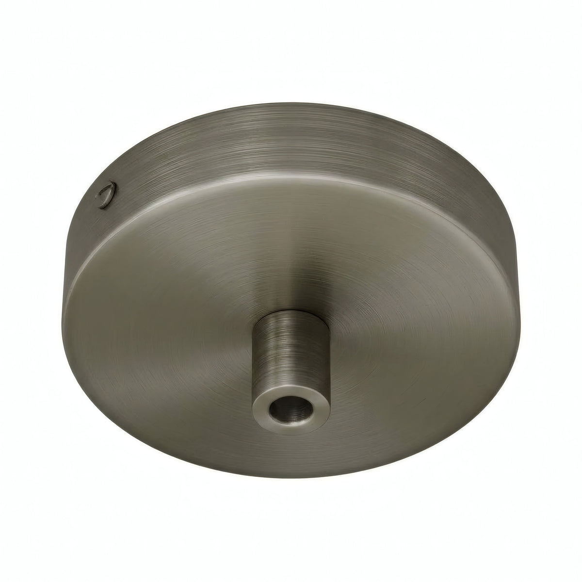 Mini rozeta cylindryczna z metalu, Ø 83 mm — 1 otwór centralny / Cylindryczny metalowy / Tytan satynowy