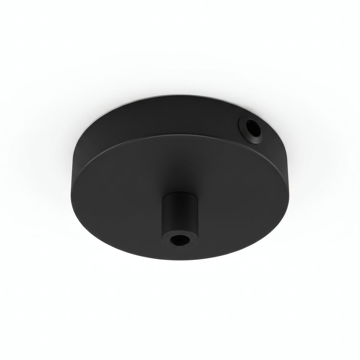 Mini rozeta cylindryczna z metalu, Ø 83 mm — 1 otwór centralny i 2 boczne / Cylindryczny metalowy / Czarny