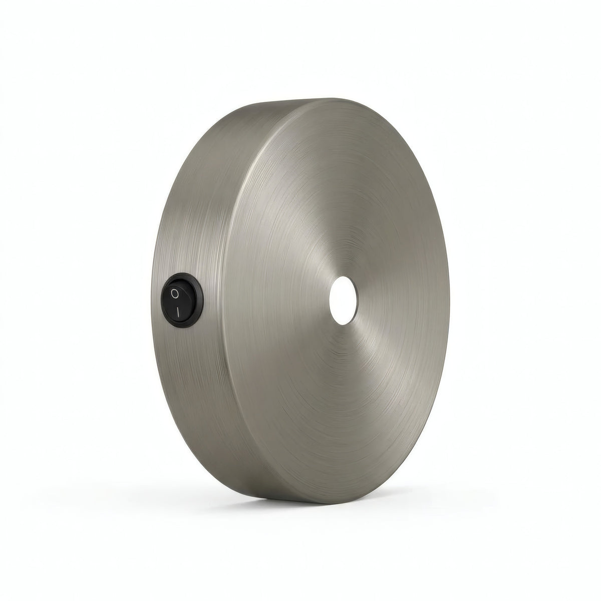 Mini rozeta cylindryczna z metalu z włącznikiem, Ø 83 mm — Tytan satynowy
