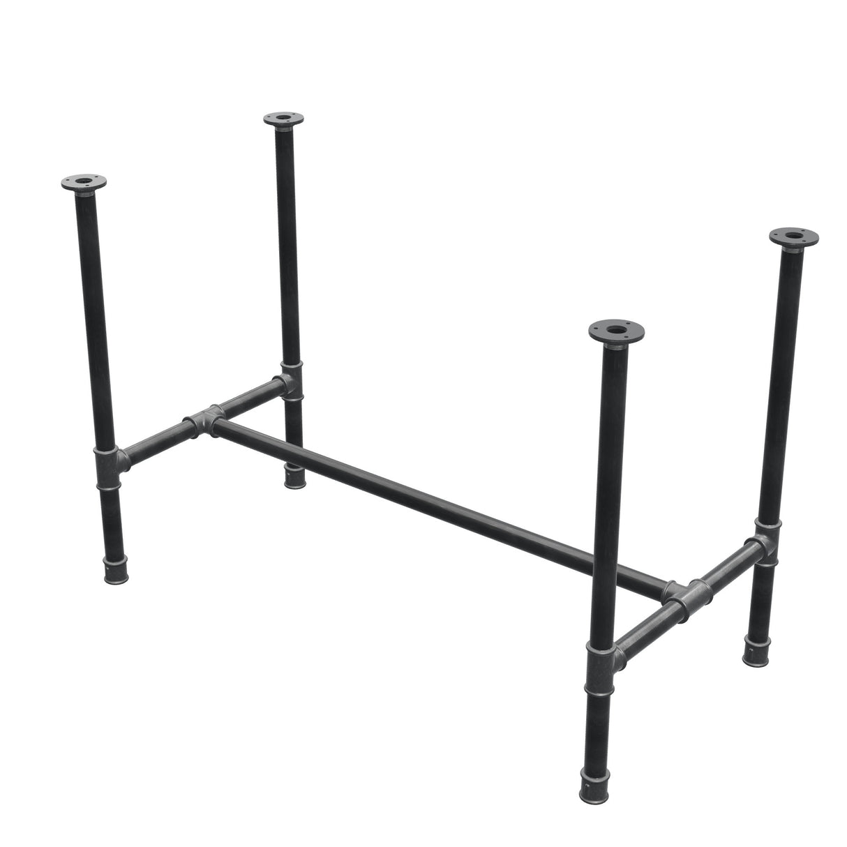 Podstawa stołu jadalnego, rama w kształcie H, żeliwo i stal Ø 34 mm, 112 × 56 cm, wysokość 75 cm