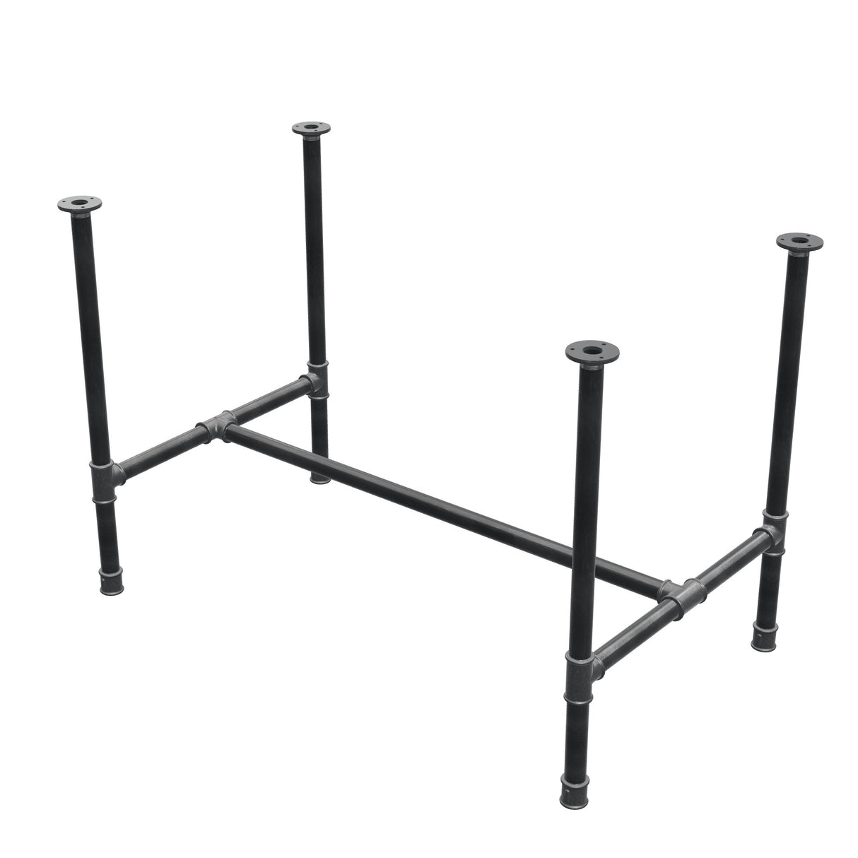 Podstawa stołu jadalnego, rama w kształcie H, żeliwo i stal Ø 34 mm, 112 × 66 cm, wysokość 75 cm