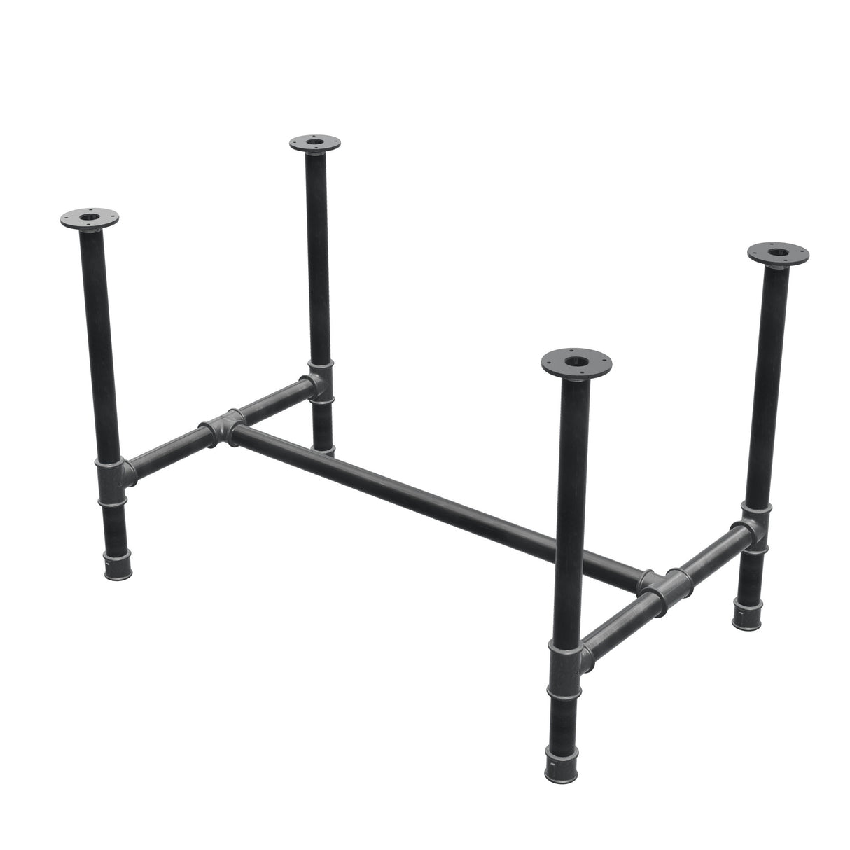 Podstawa stołu jadalnego, rama w kształcie H, żeliwo i stal Ø 42 mm, 116 × 71 cm, wysokość 74 cm