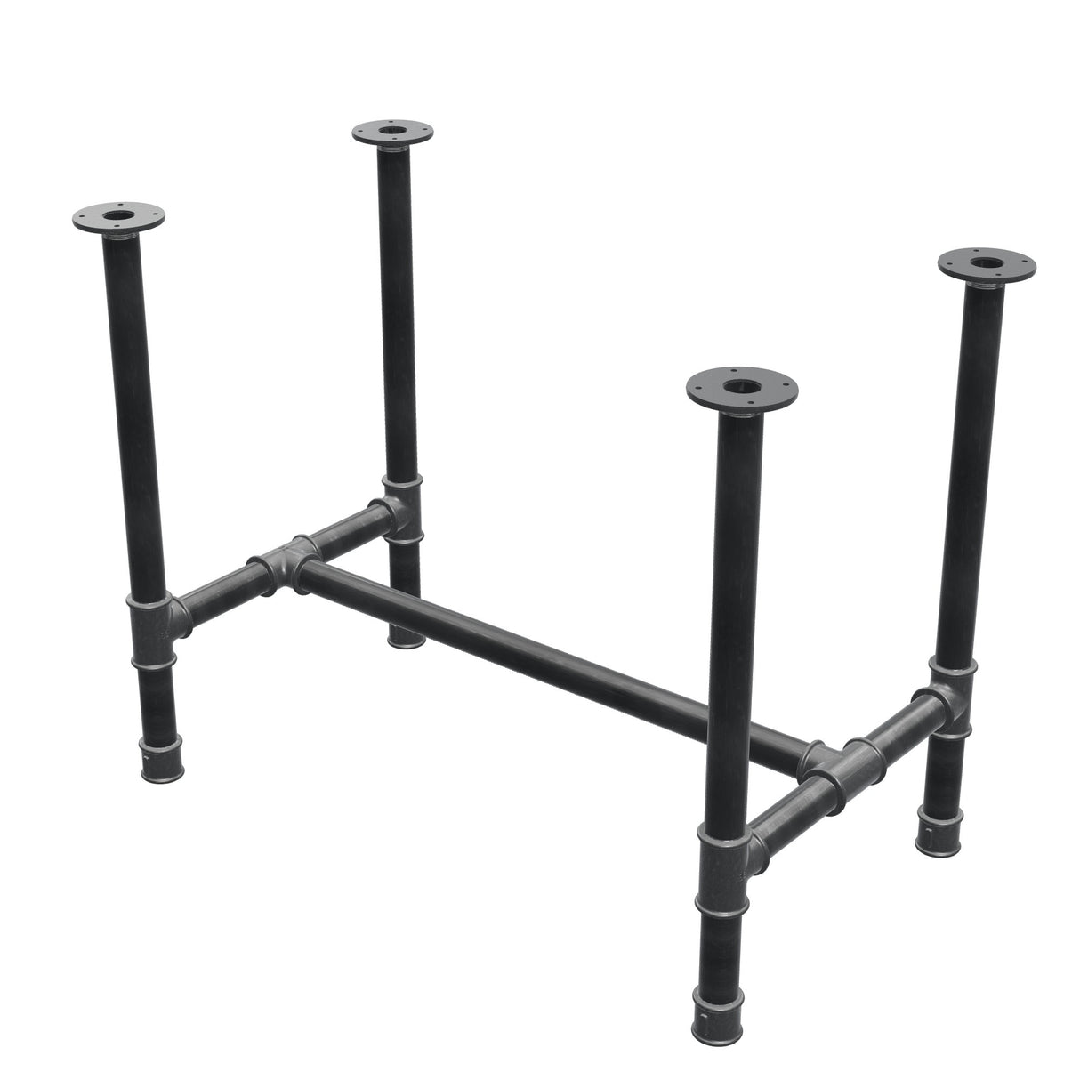 Podstawa stołu jadalnego, rama w kształcie H, żeliwo i stal Ø 42 mm, 96 × 57 cm, wysokość 74 cm