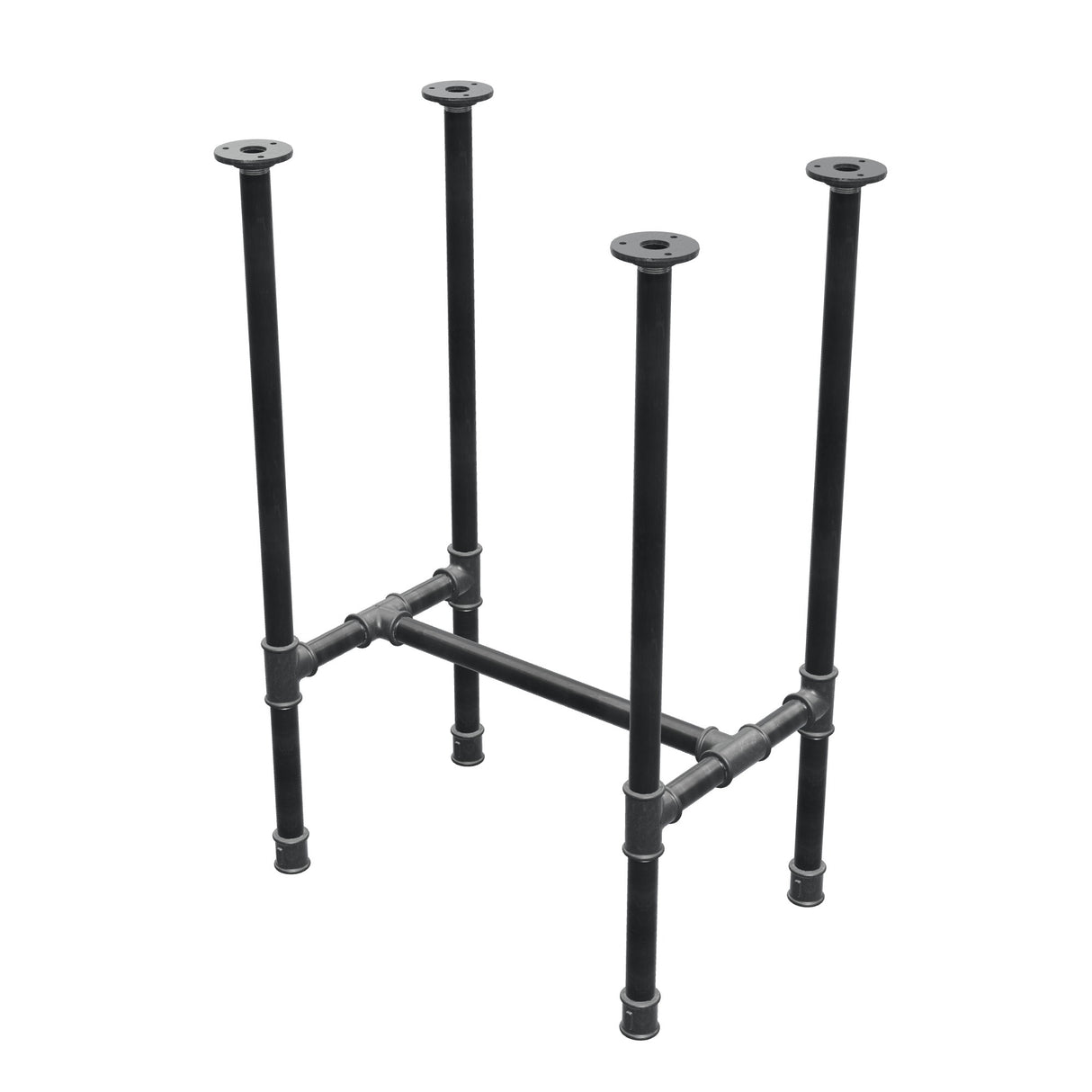 Podstawa stołu jadalnego, rama w kształcie H, żeliwo i stal Ø 27 mm, 51 × 35 cm, wysokość 74 cm