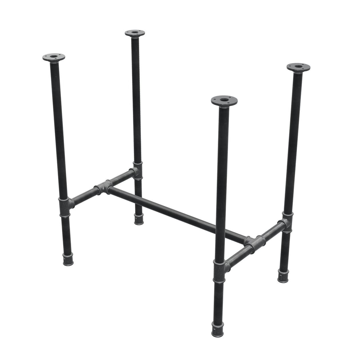 Podstawa stołu jadalnego, rama w kształcie H, żeliwo i stal Ø 27 mm, 71 × 45 cm, wysokość 74 cm