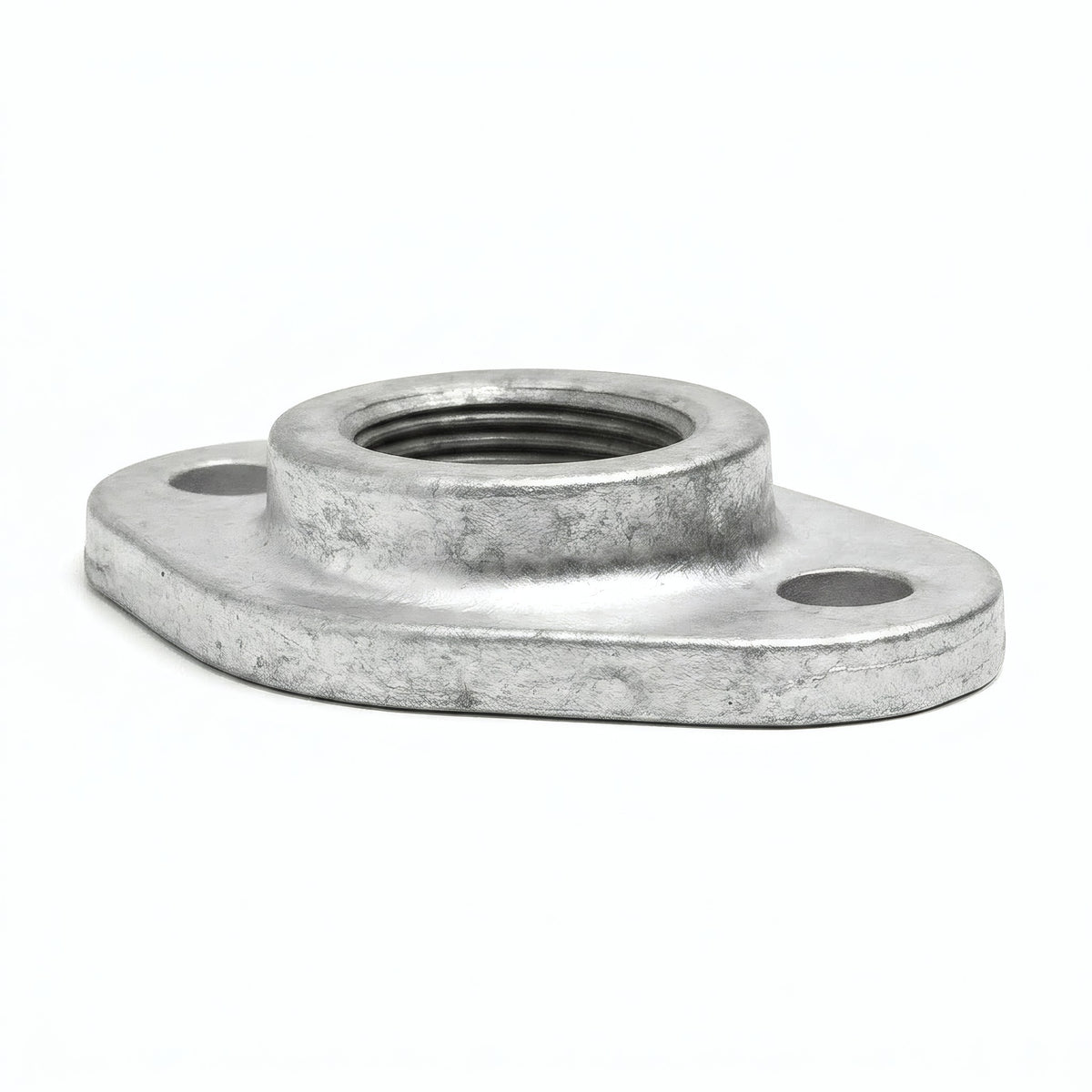 Platine ovale 2 trous fonte galvanisée - photo produit fond blanc 5