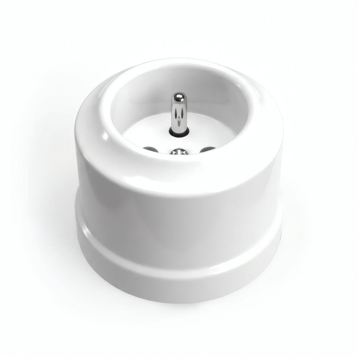 Porcelanowe gniazdo ścienne — Francuskie 2P+T 16 A / Biały