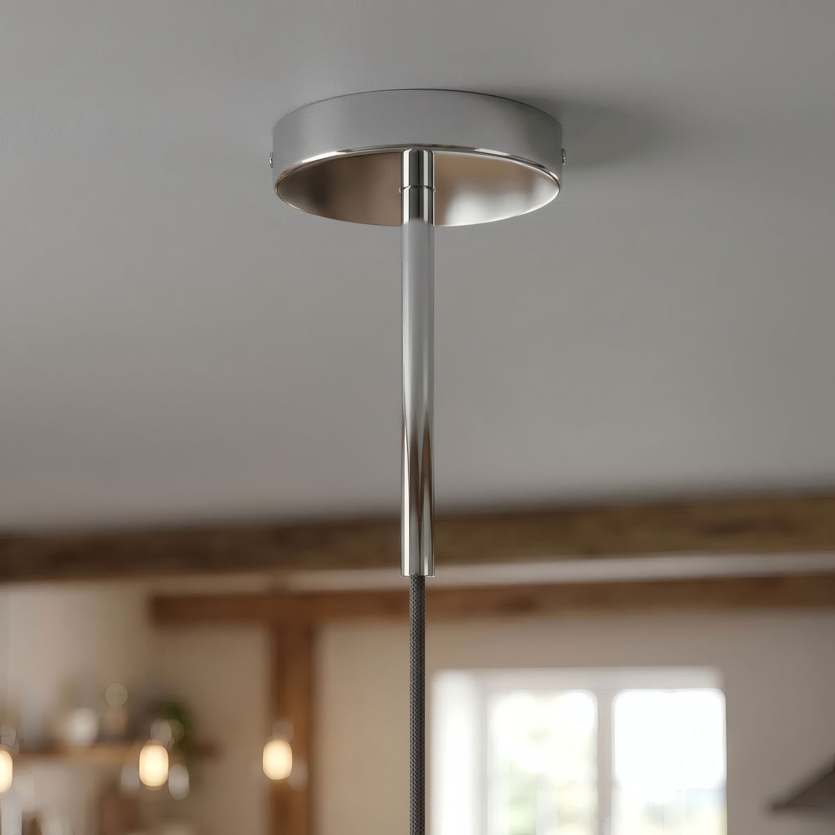 Rozeta cylindryczna z metalu z dławikiem 15 cm — Chrom