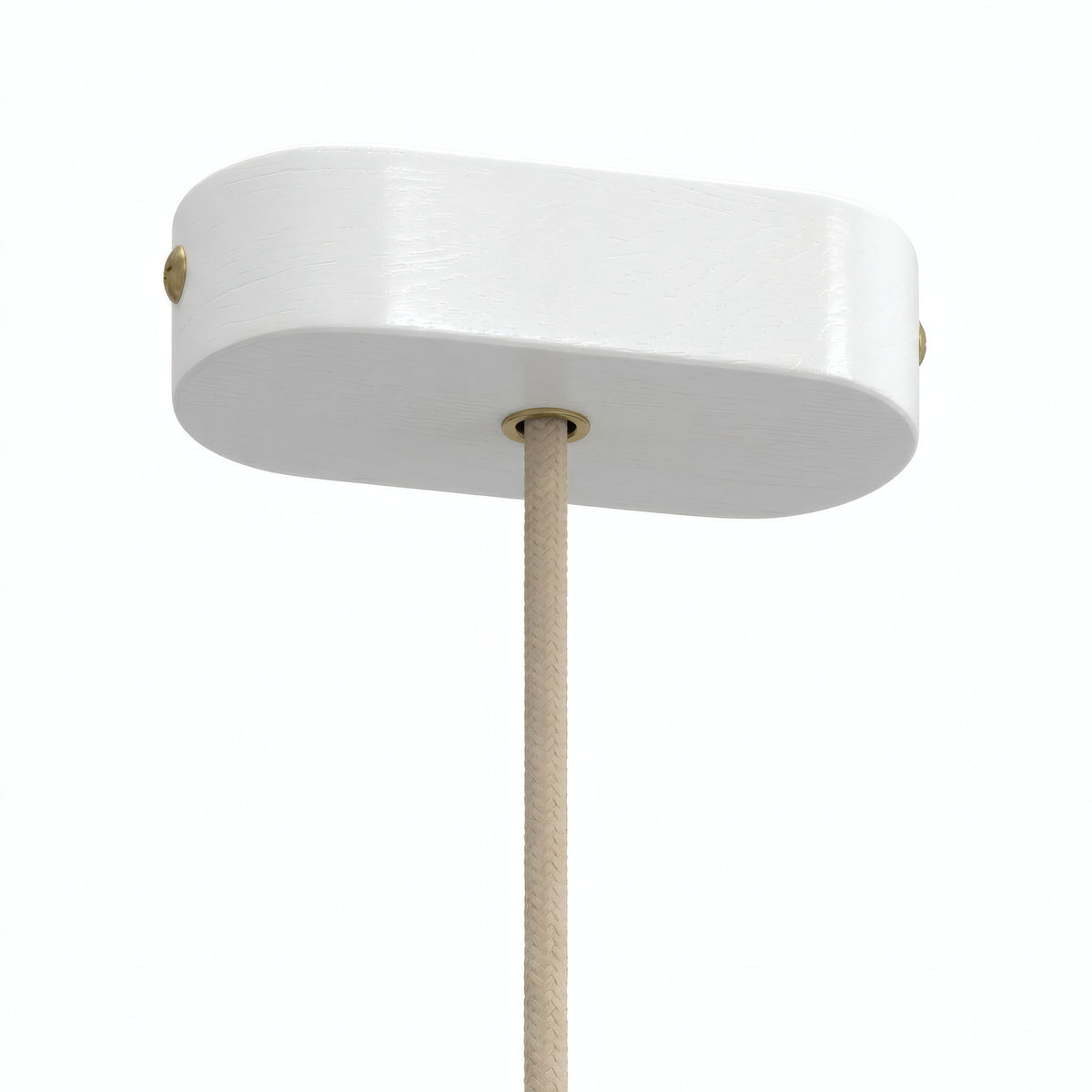 Owalna rozeta z drewna, 120 × 51 mm — Biały