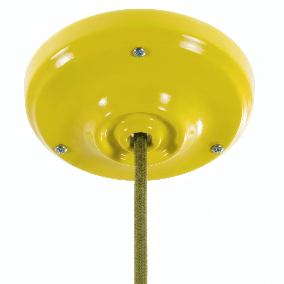 Porcelanowa rozeta z zestawem mocującym, Ø 105 mm — Żółty