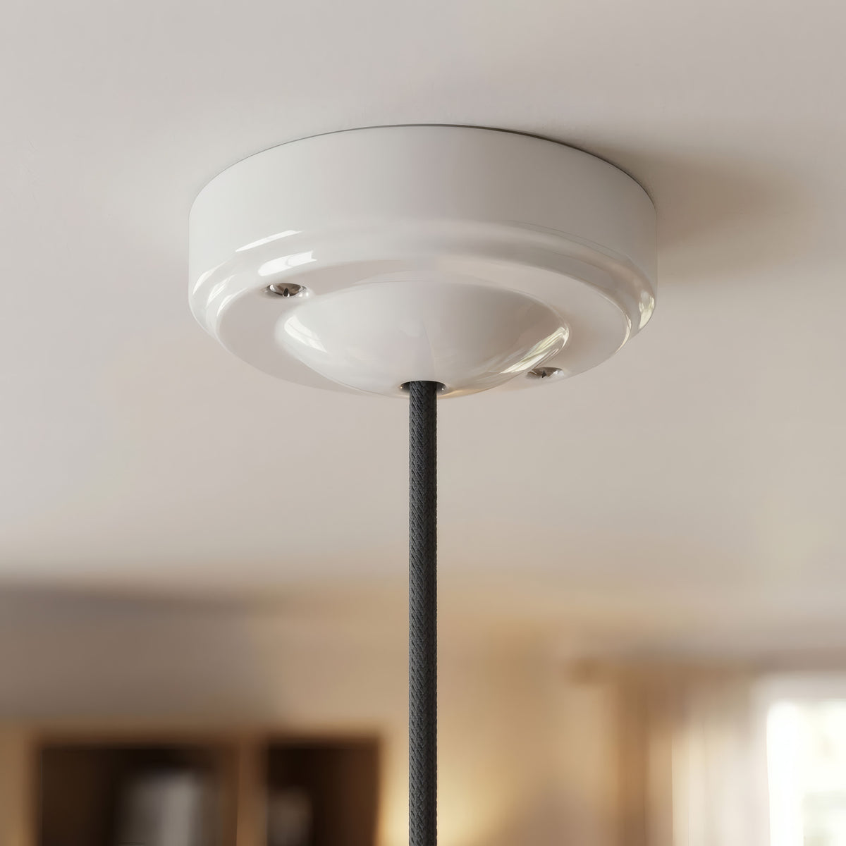 Minimalistyczna porcelanowa rozeta, Ø 100 mm — Biały
