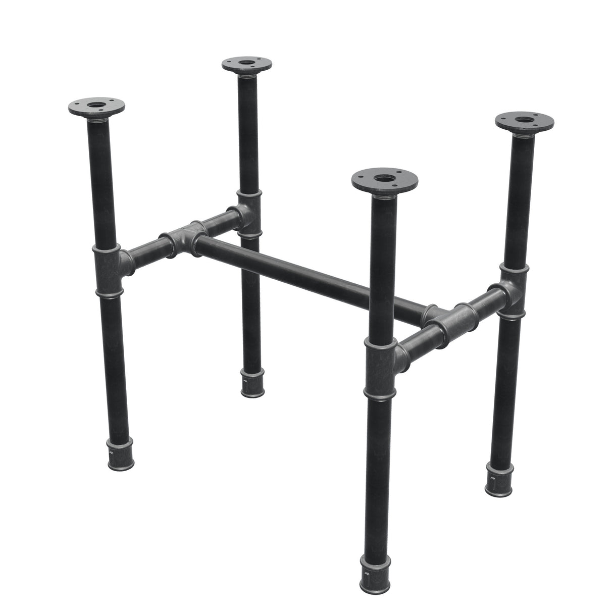 Industrialna podstawa stolika kawowego z żeliwa, w kształcie H, 51 × 35 cm, wysokość 52 cm, ujęcie 3/4