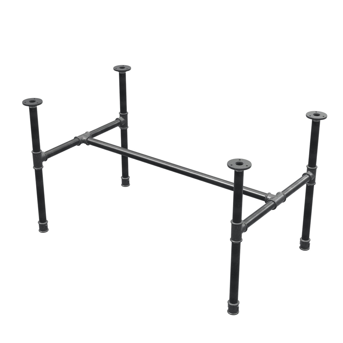 Industrialna podstawa stolika kawowego z żeliwa, w kształcie H, 91 × 55 cm, wysokość 52 cm, ujęcie 3/4
