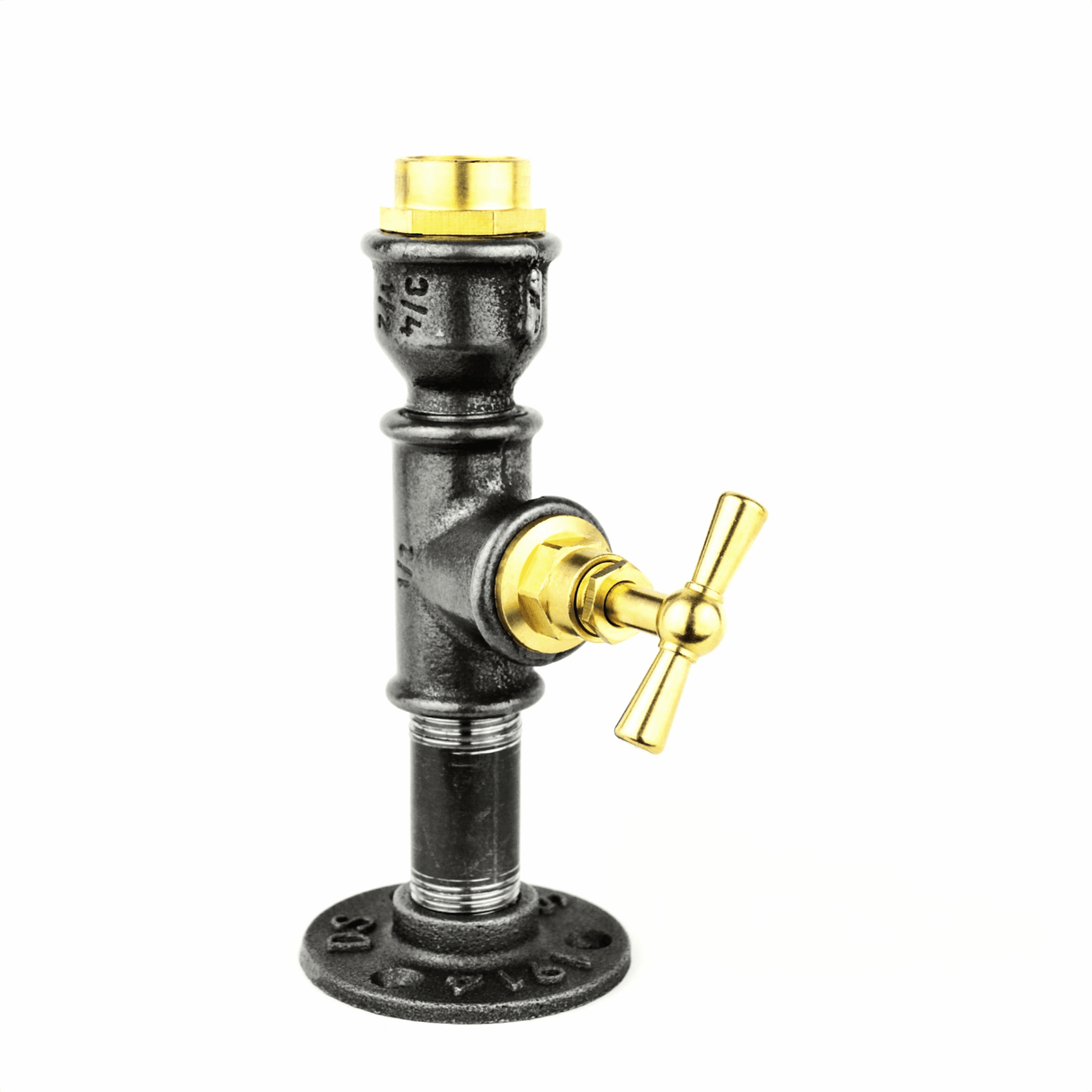 Bougeoir Steampunk Robinet - bougeoir en fonte et laiton style steampunk