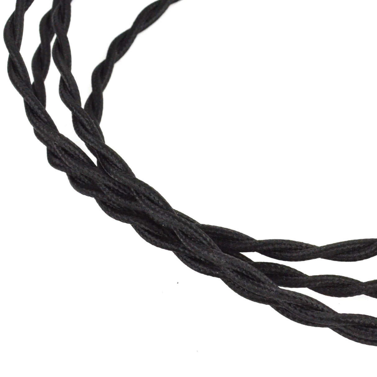 Câble électrique textile noir torsadé - câble torsadé pour lampe style vintage