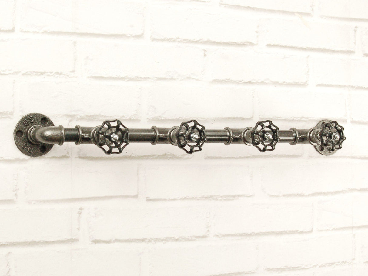 Patère, Porte-manteau 4 volants noirs allongés | 3 tailles - porte-manteau mural style industriel - vue 3