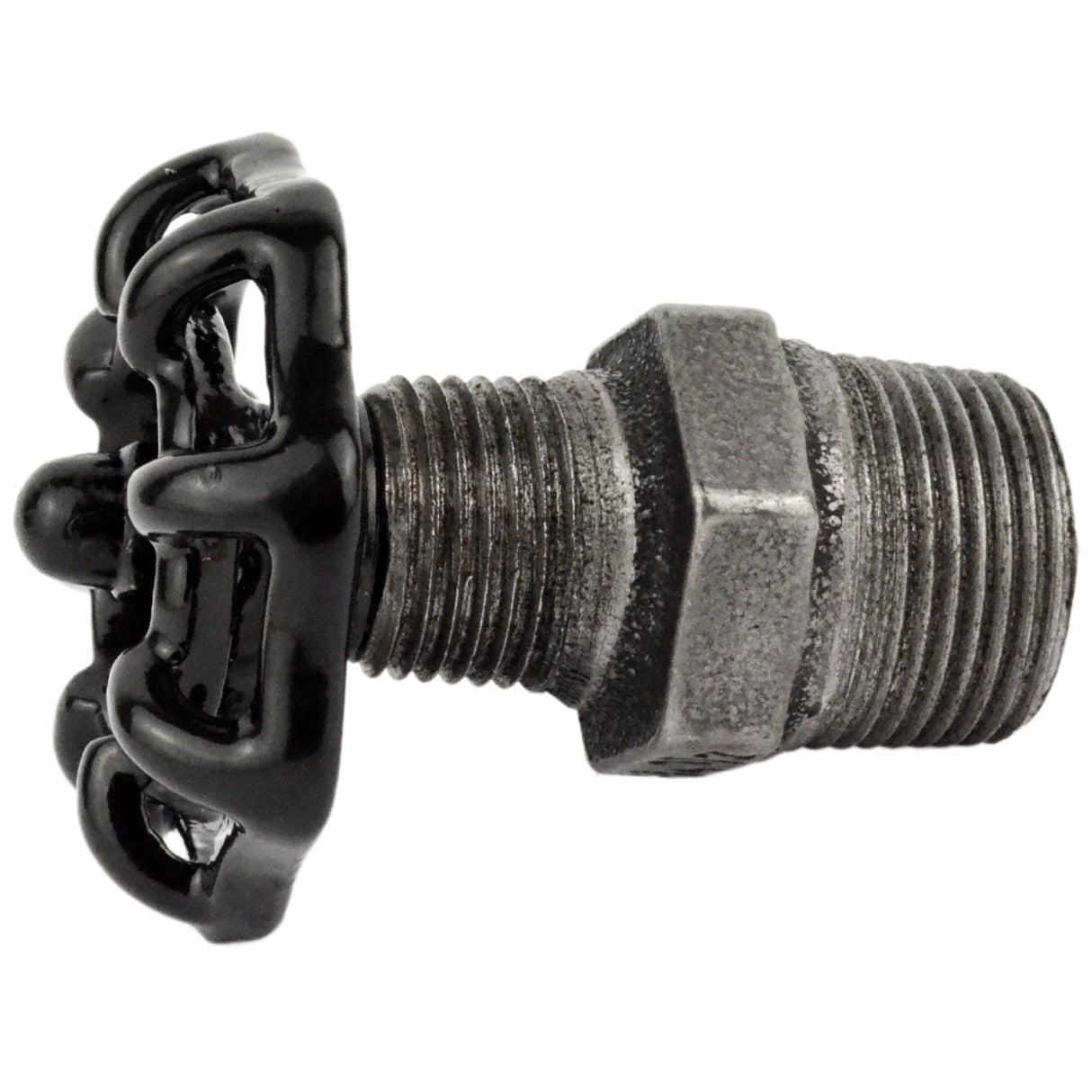 Volant noir 52mm sur mamelon - volant de vanne décoratif en fonte noire - vue 6
