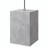 Klosz sześcienny z cementu z oprawką E27 — Jasny cement