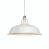 Klosz dzwon z metalu emaliowanego Ø 38 cm do oprawki E27 — Biały