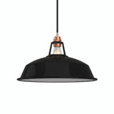 Klosz dzwon z metalu emaliowanego Ø 38 cm do oprawki E27 — Czarny