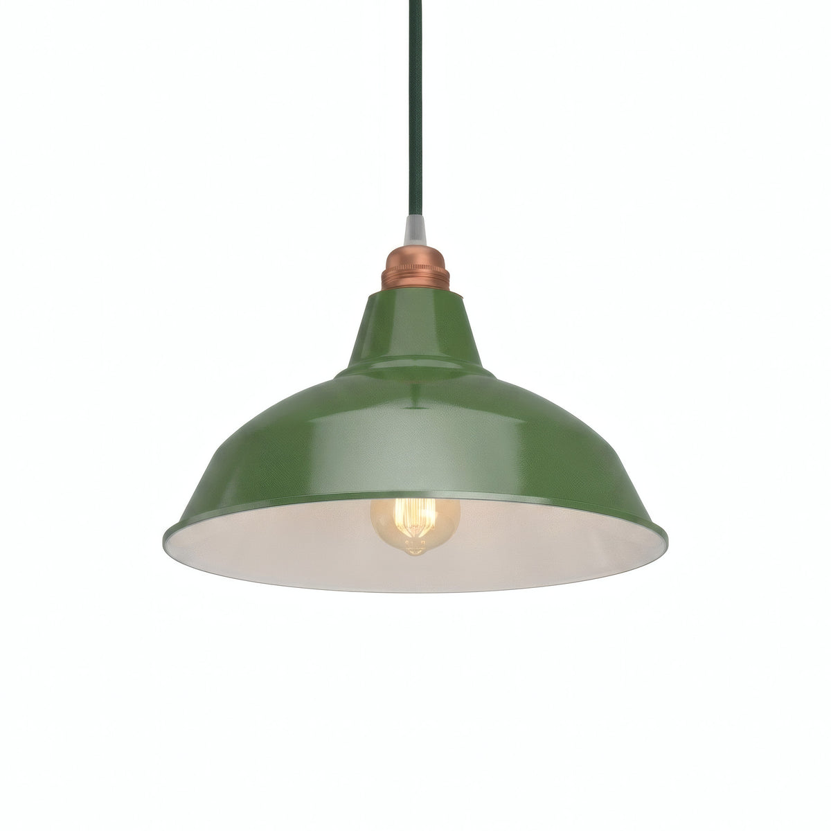 Klosz stożkowy z malowanego metalu Ø 30 cm do oprawki E27 — Zielony