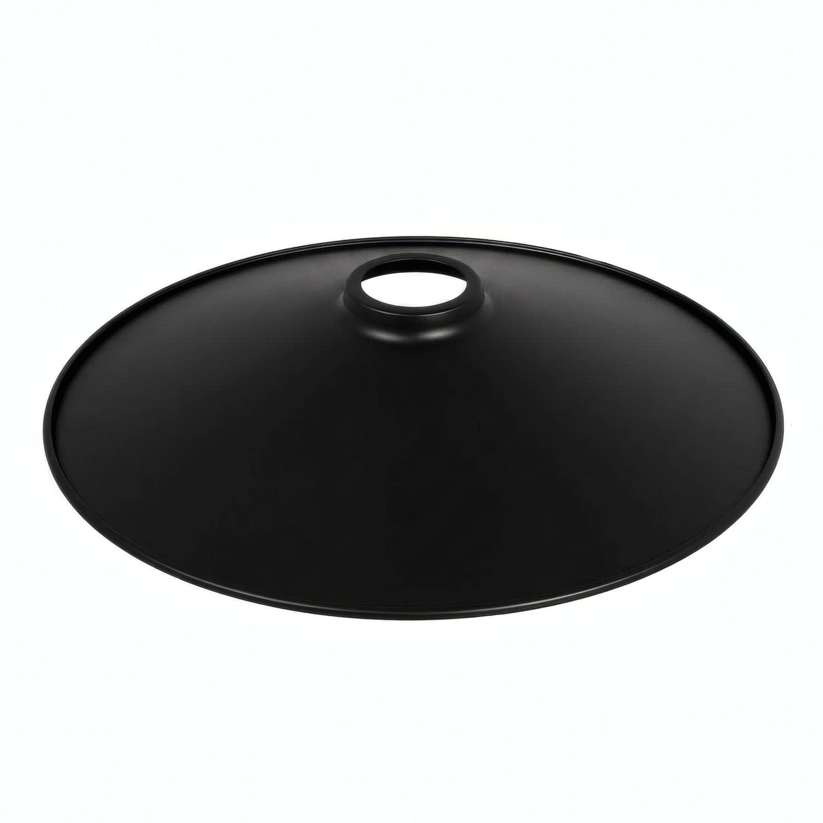 Płaski klosz z emaliowanego metalu Ø 30 cm do oprawki E27 — Czarny