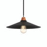 Płaski klosz z emaliowanego metalu Ø 30 cm do oprawki E27 — Czarny