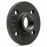 Bride 4 trous 3/4'' 20x27mm fonte noire - photo produit fond blanc 2
