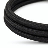 Czarny kabel elektryczny tekstylny - zdjęcie produktu na białym tle 6