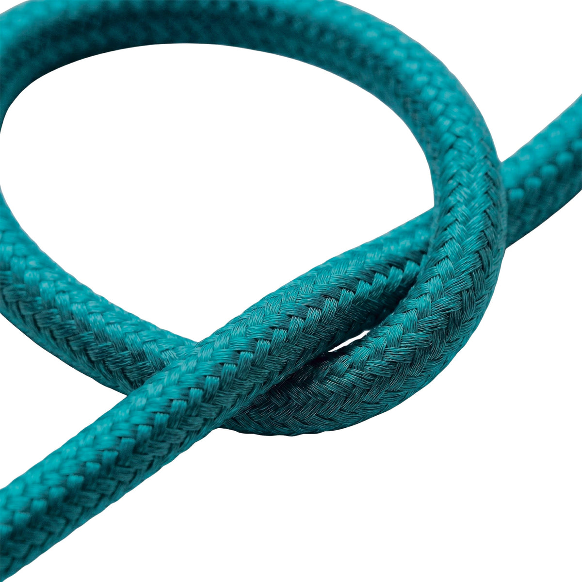 Okrągły kabel w oplocie bawełnianym – Ceruleum, zbliżenie oplotu