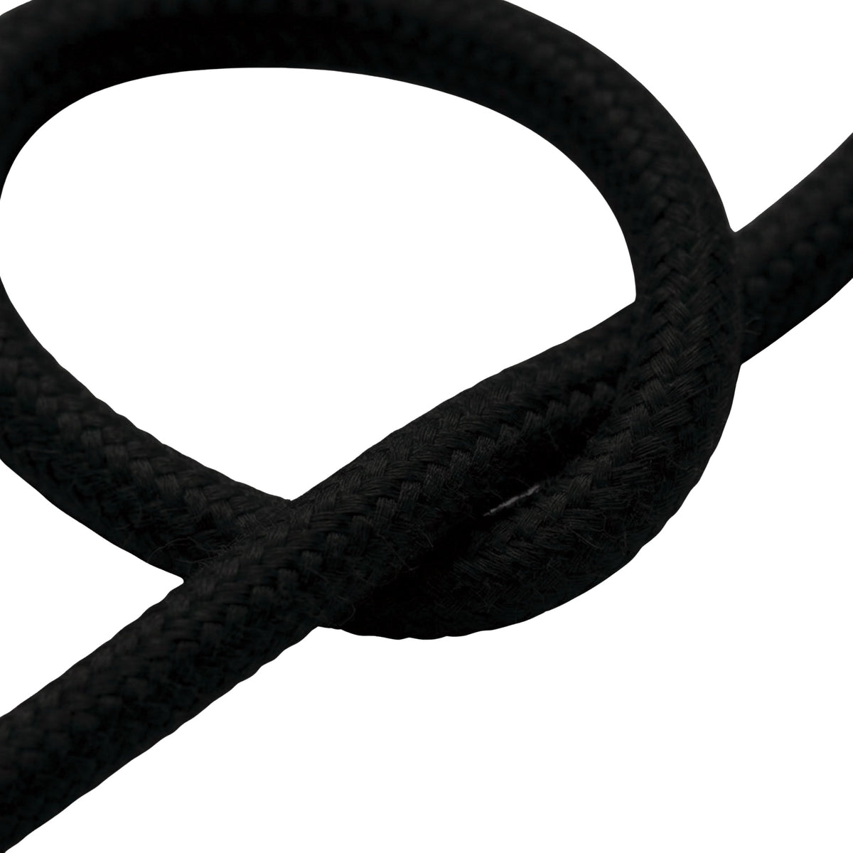 Okrągły kabel w oplocie bawełnianym – Węglowa czerń